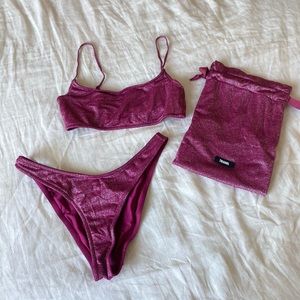 Dark Purple Shimmer Triangl Swimwear Bikini